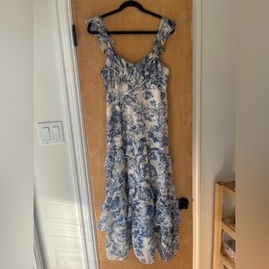 Lucy Paris Blue and White Floral Wedding Dress